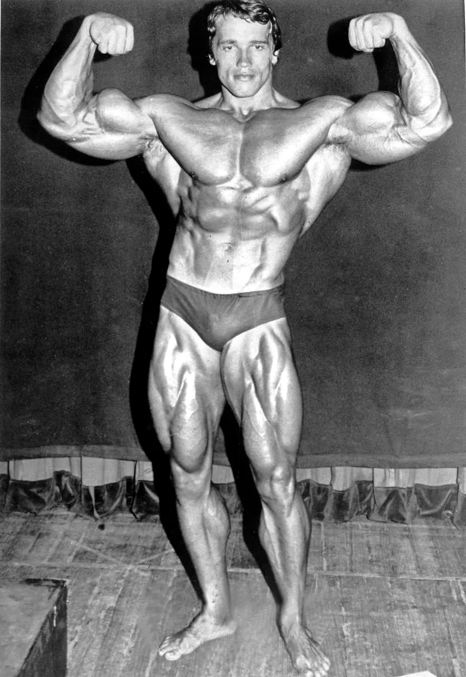 Schwarzenegger mid-pose at the 1974 Mr. Olympia, on his way to seven titles total by 1980. The body was never really the goal. It was the asset that made everything after it possible. (Photo: Public Domain, via Wikimedia Commons)